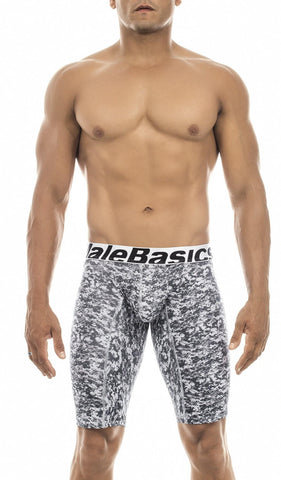 Malebasics Men's Base Layer Performance Sport 9 Inches Short Boxer Brief Camo Large