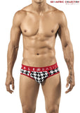 Malebasics Men's Fox Hound Print Black Hip Brief