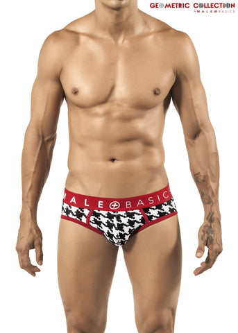 Malebasics Men's Fox Hound Print Black Hip Brief